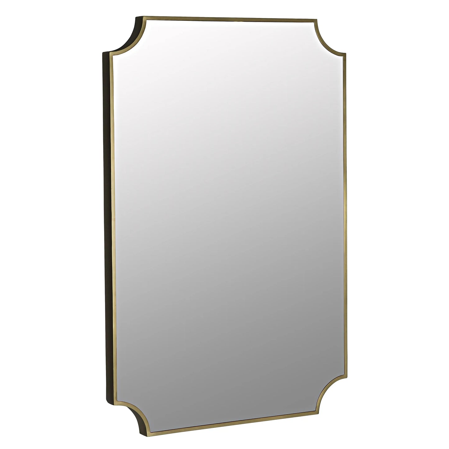 Convexed mirror, steel, antique brass