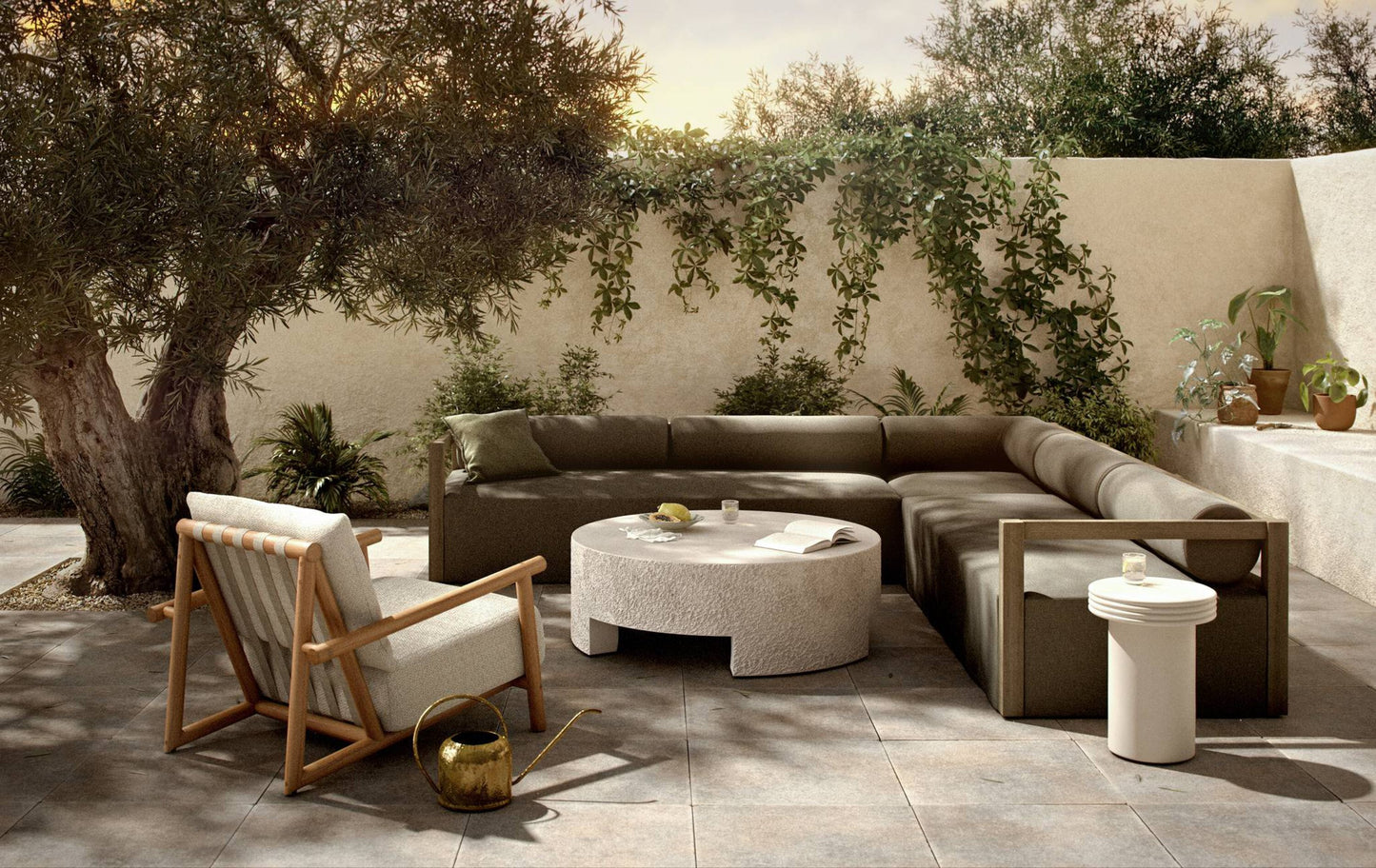 Kember outdoor coffee table-blanc white