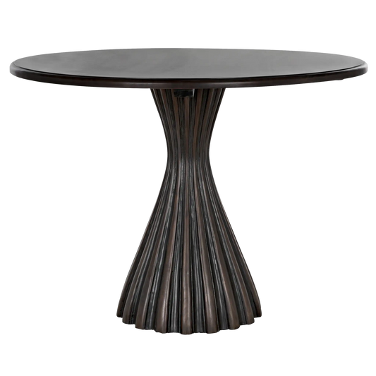 Osiris dining table, pale rubbed with light brown trim