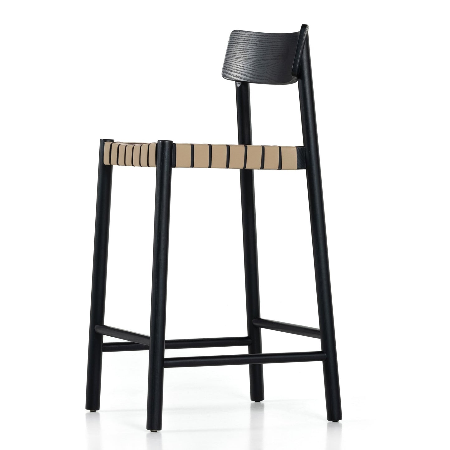 Heisler stool-almond leathr blnd-counter