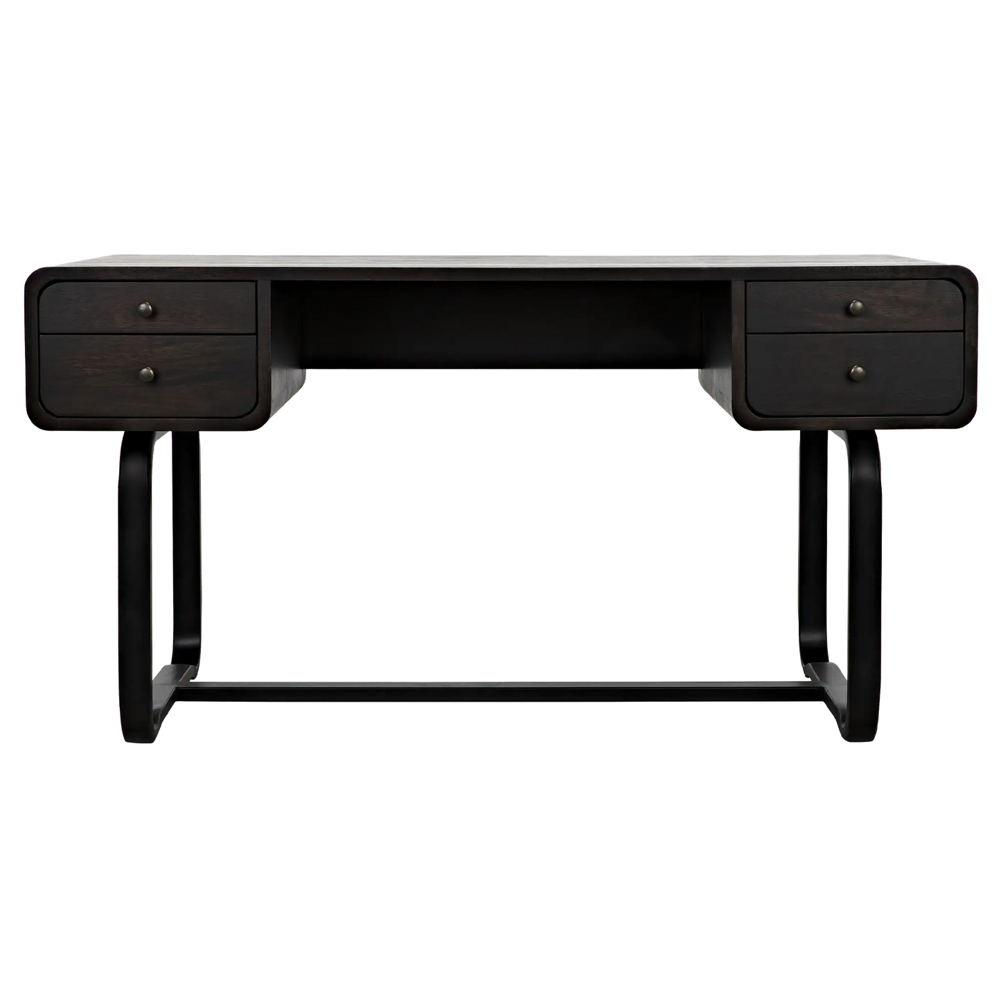 Voltes desk, ebony walnut with black steel