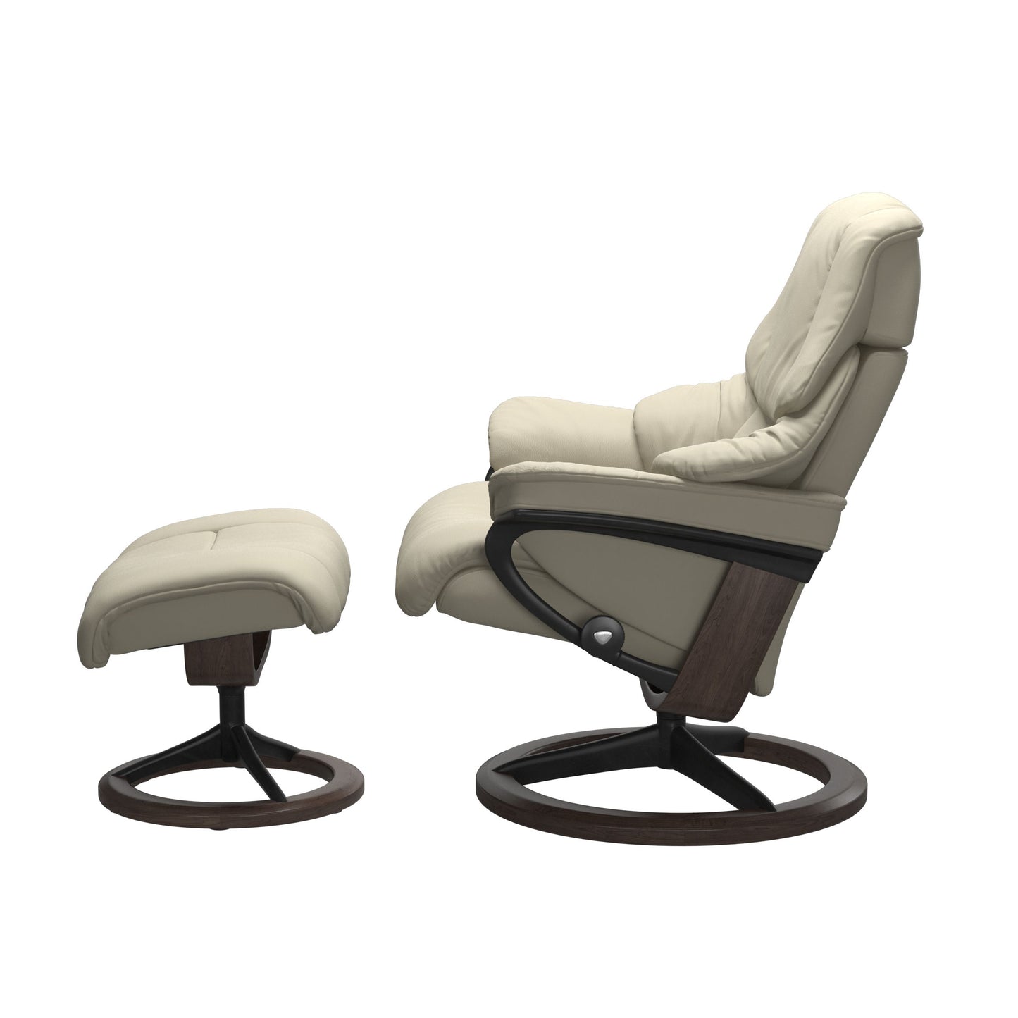 Stressless® reno (s) signature base recliner with ottoman