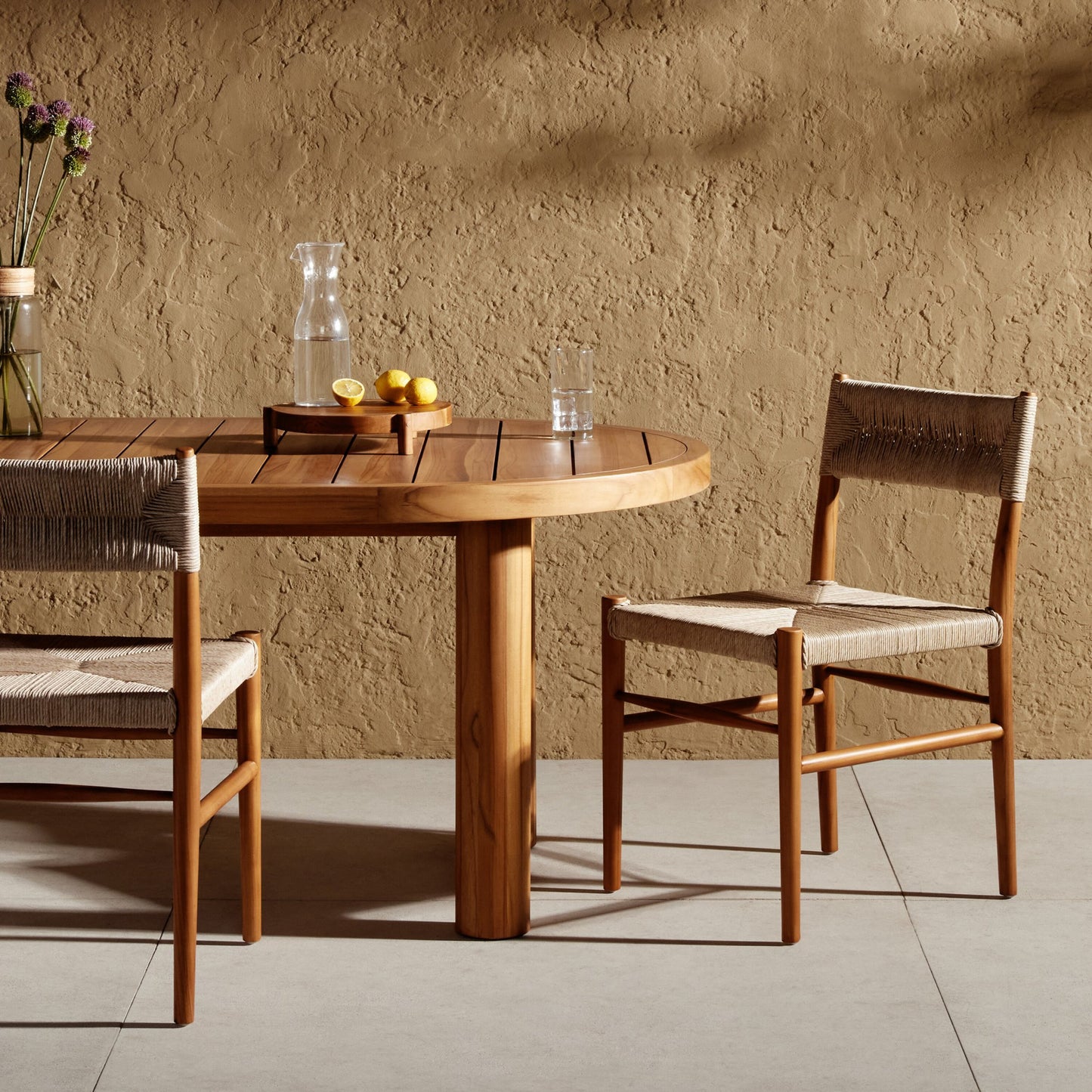 Lomas outdoor dining chair-natural teak