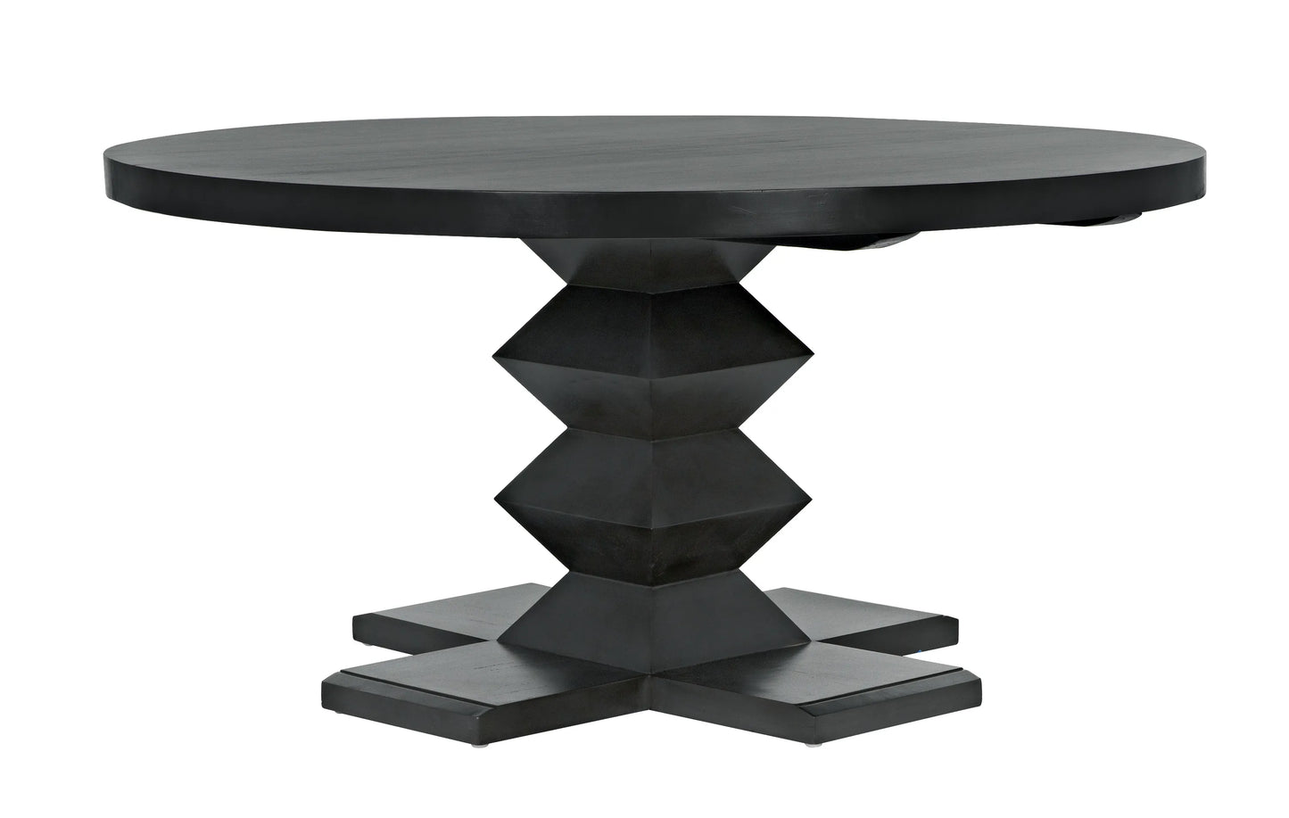 Zig-zag dining table, 60" diameter, pale