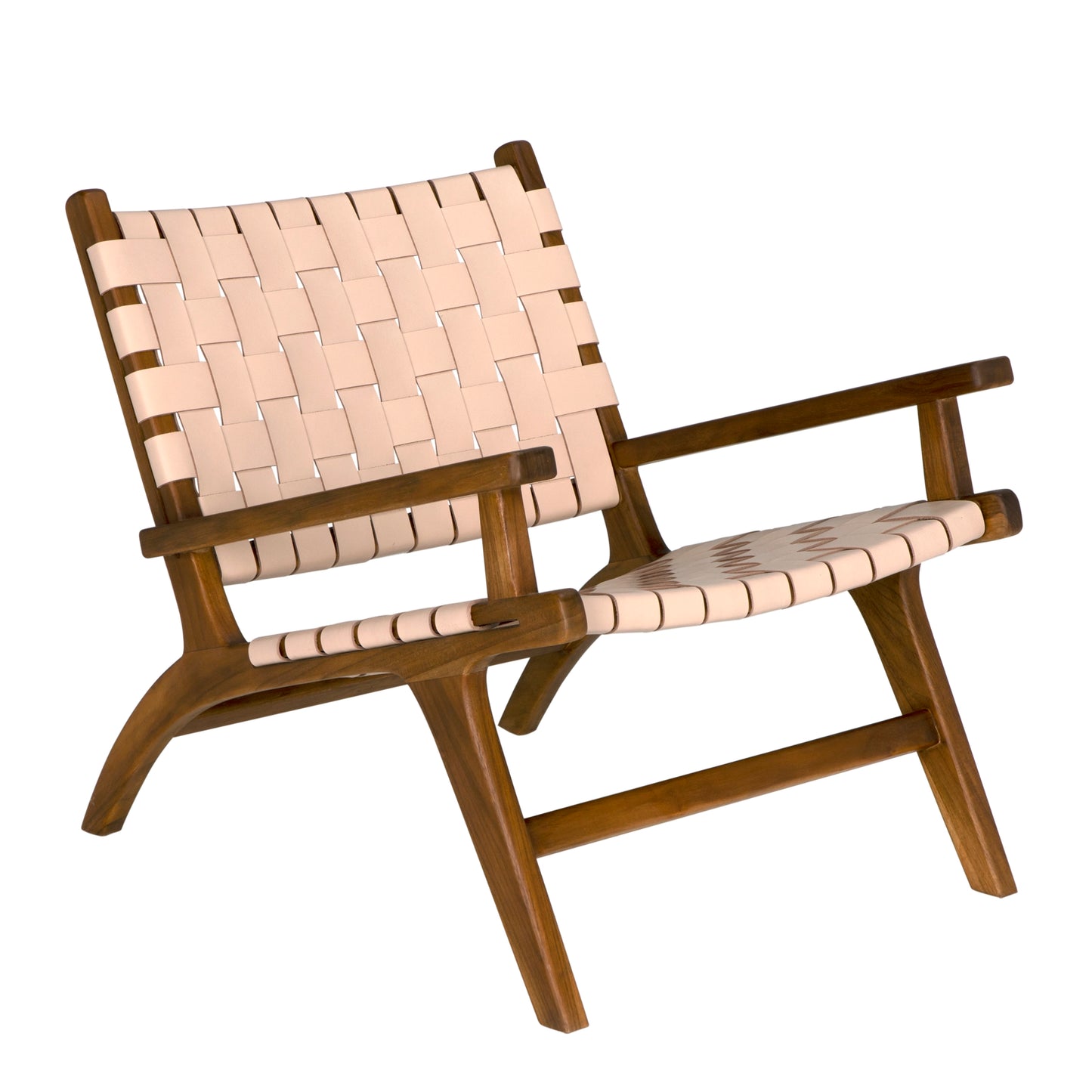 Kamara arm chair, teak with leather