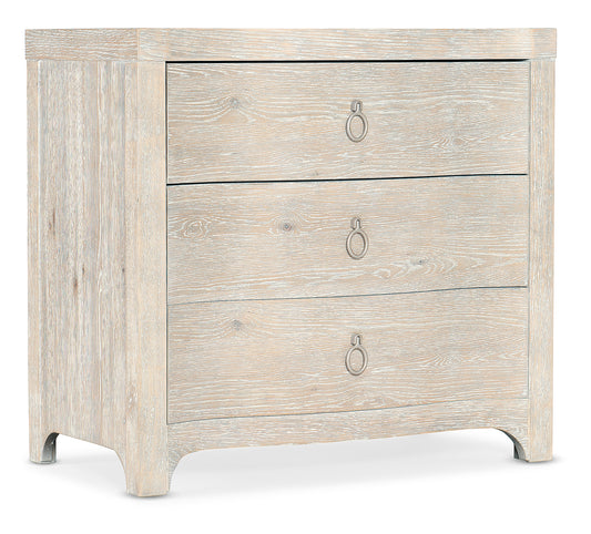 Serenity antigua three drawer nightstand