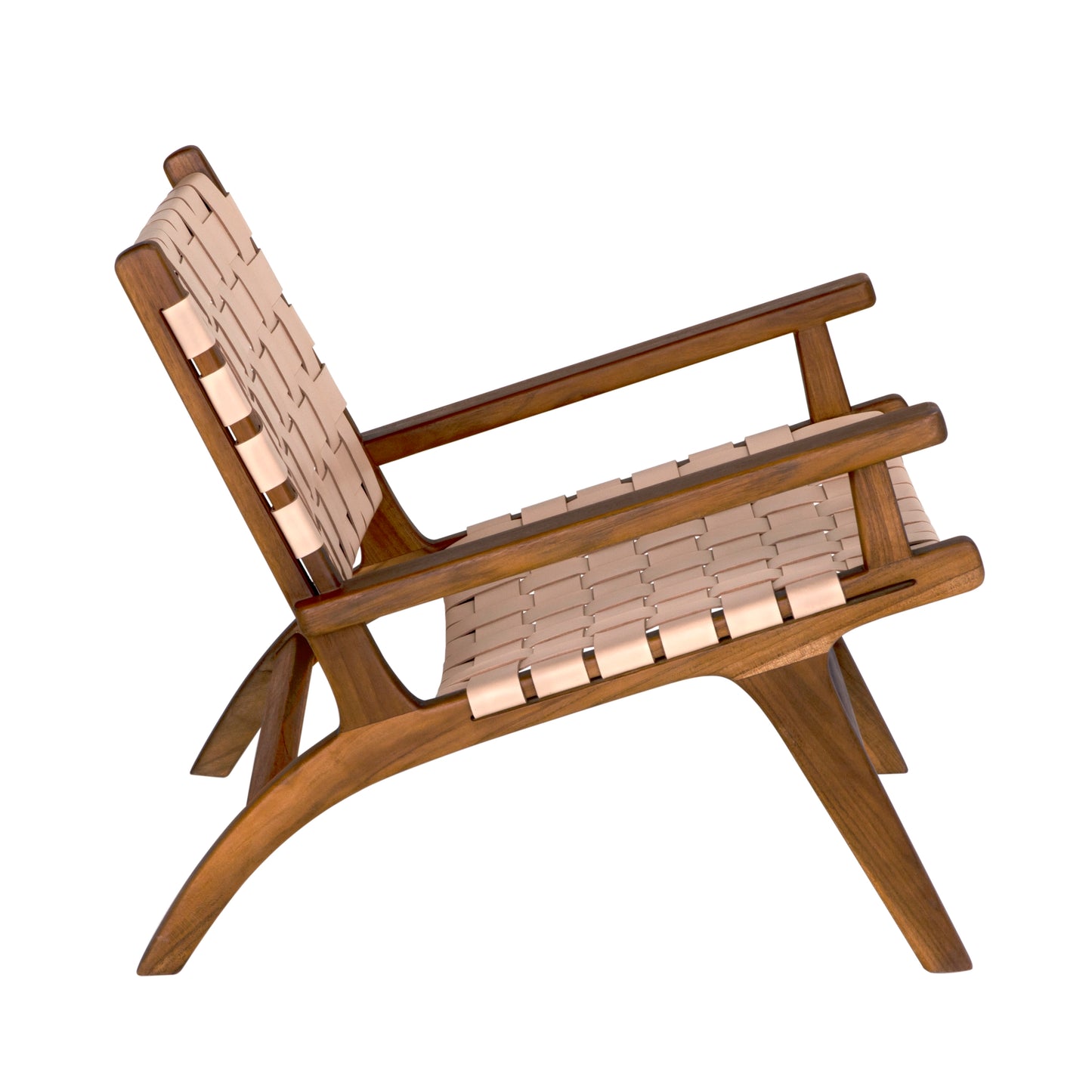 Kamara arm chair, teak with leather