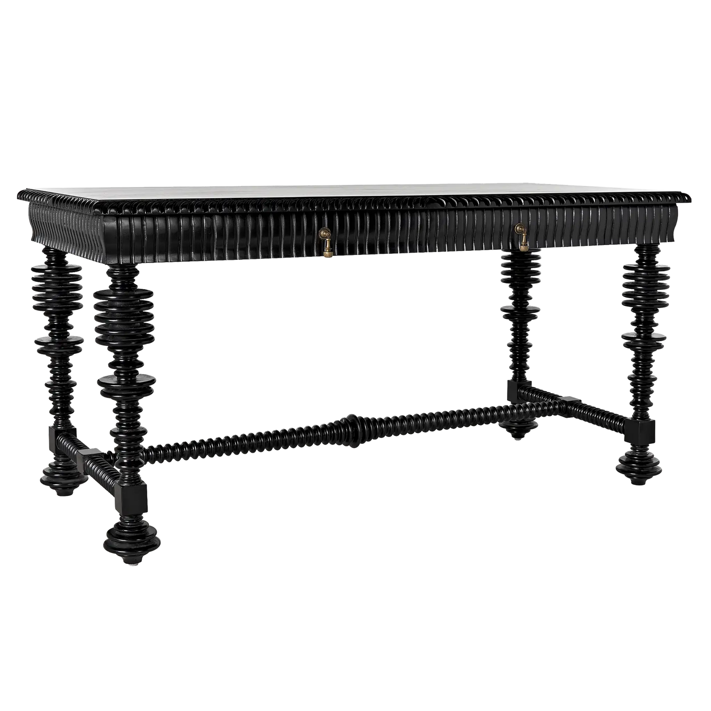 Portuguese desk, hand rubbed black