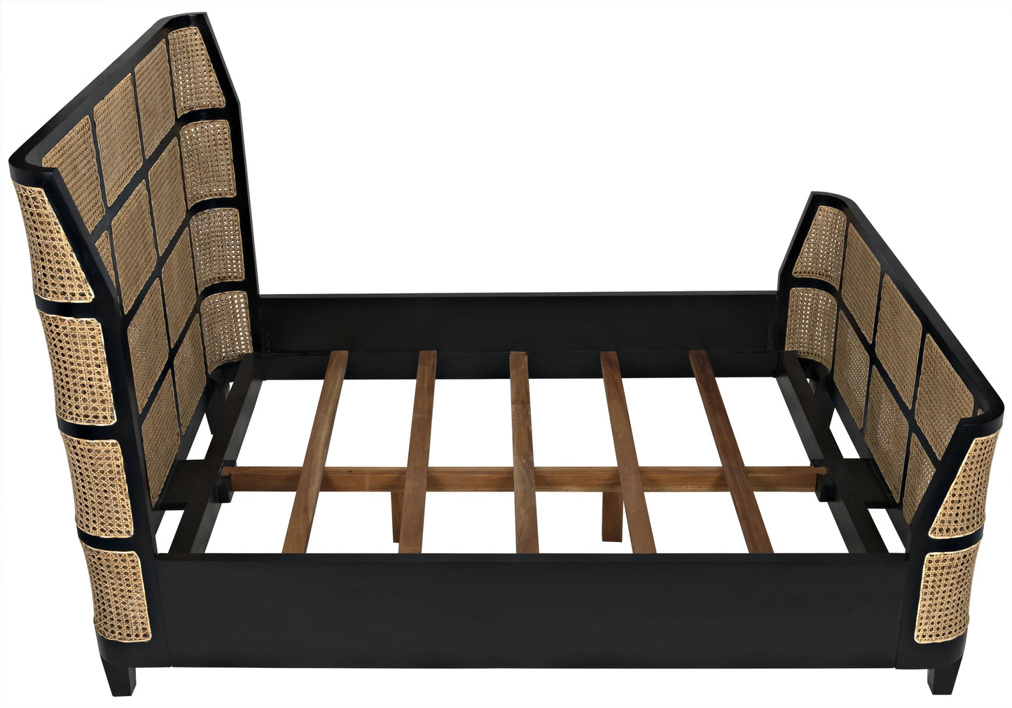 Porto bed, queen, hand rubbed black