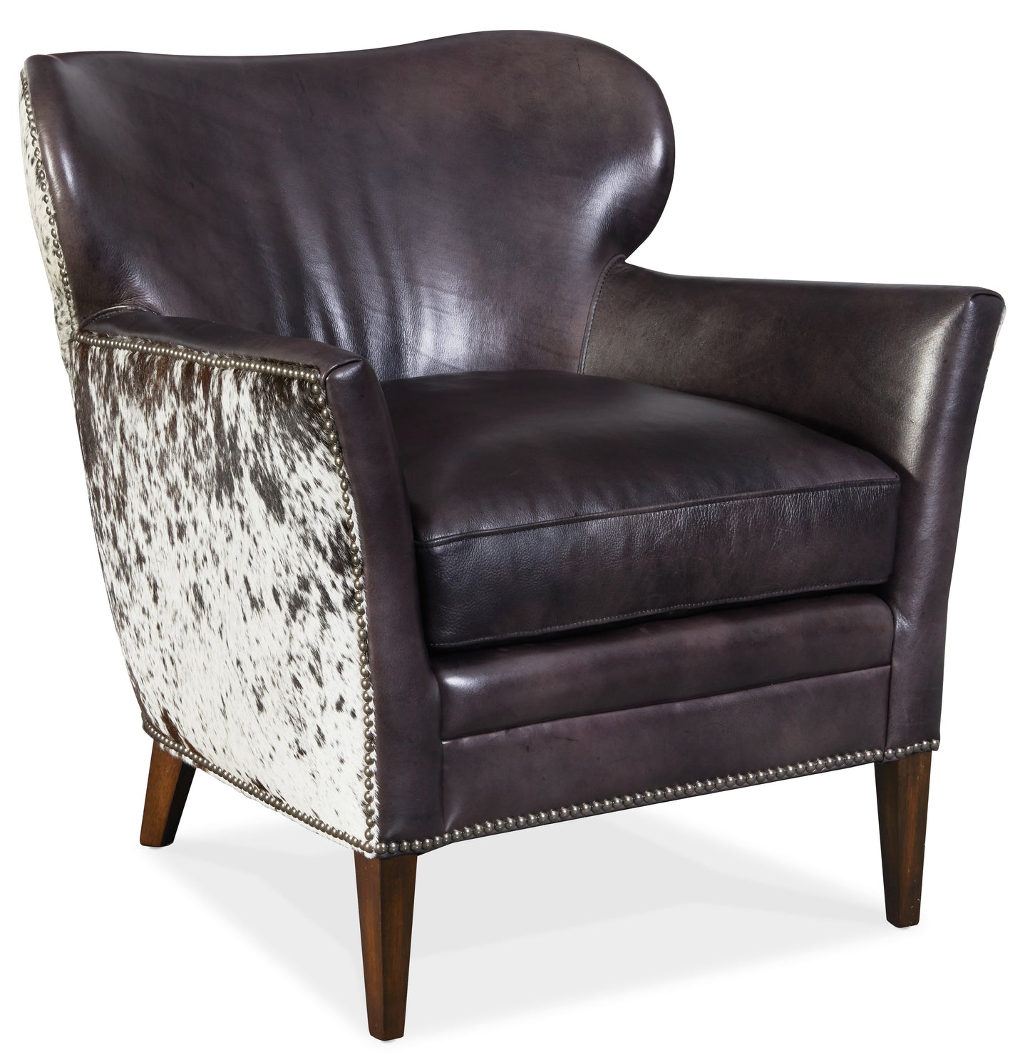 Kato leather club chair w/ salt pepper hoh