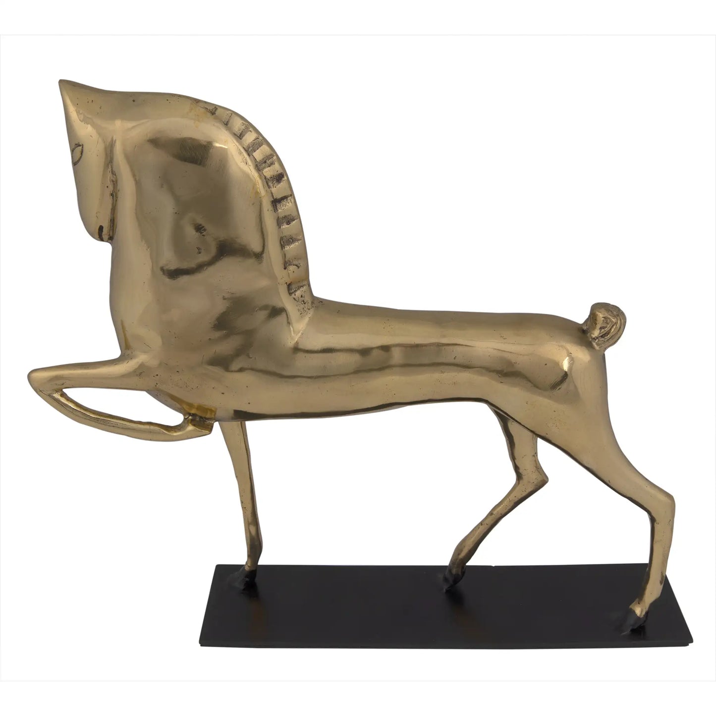 Horse on stand, brass