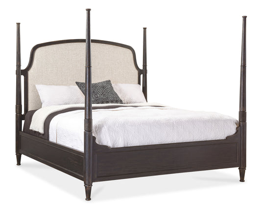 Americana queen upholstered poster bed