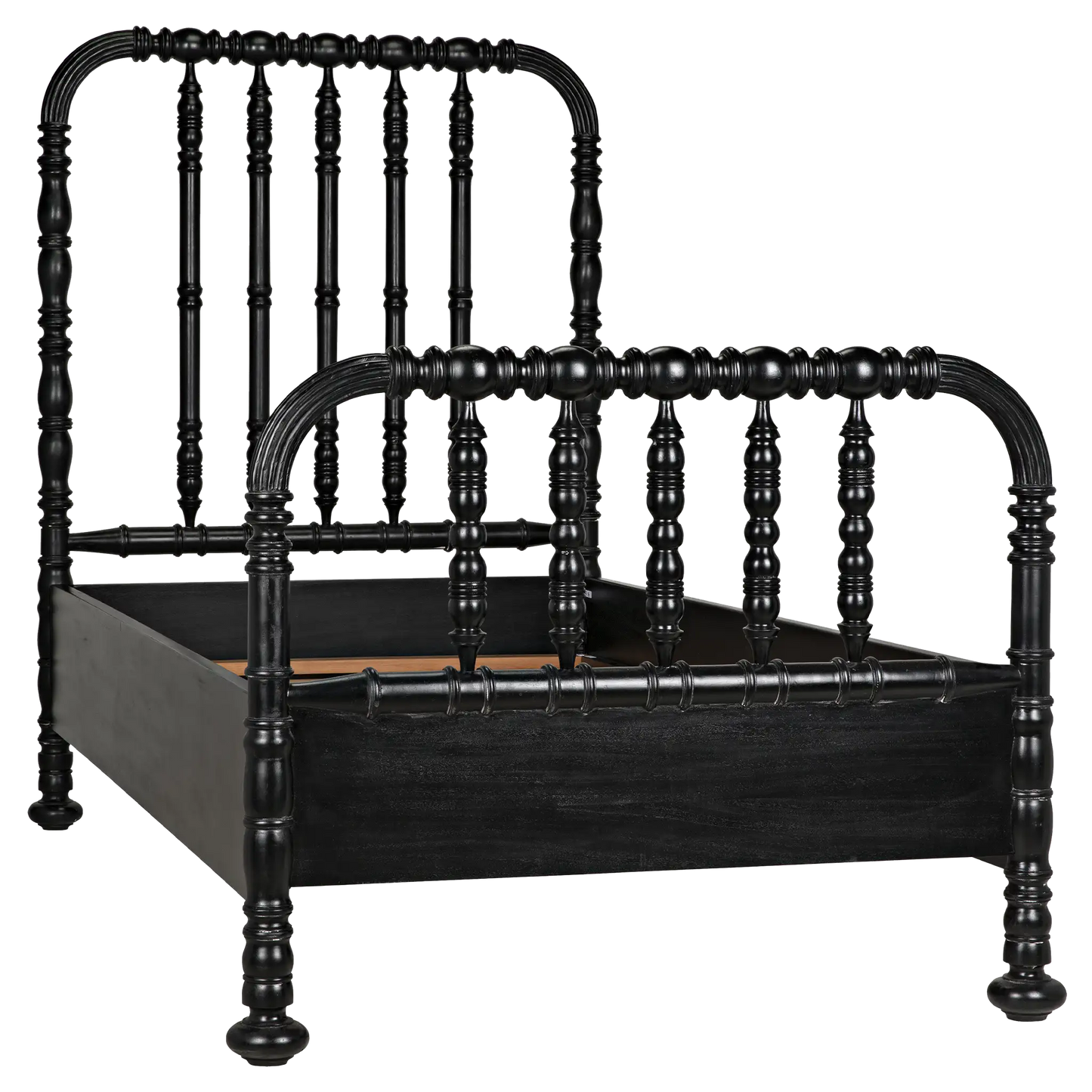 Bachelor bed, twin, hand rubbed black