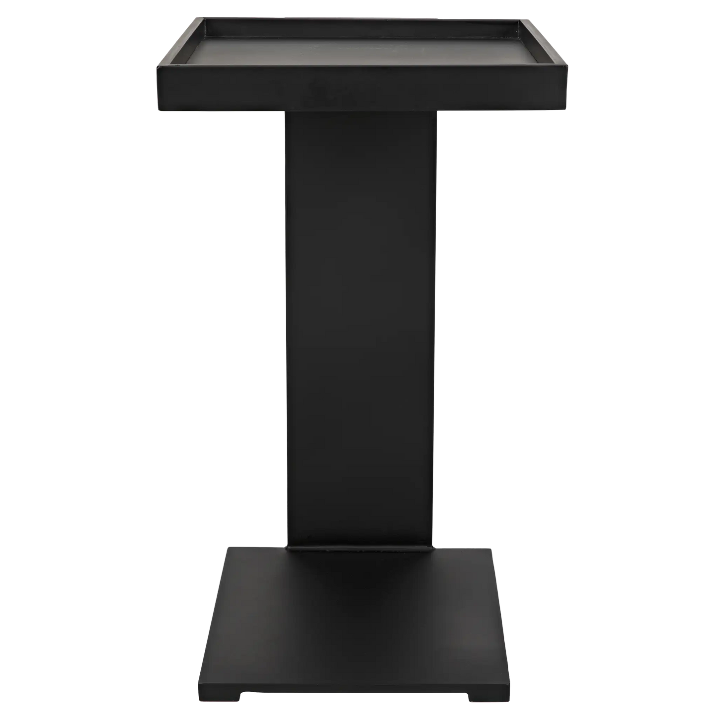 Ledge all metal side table, black steel