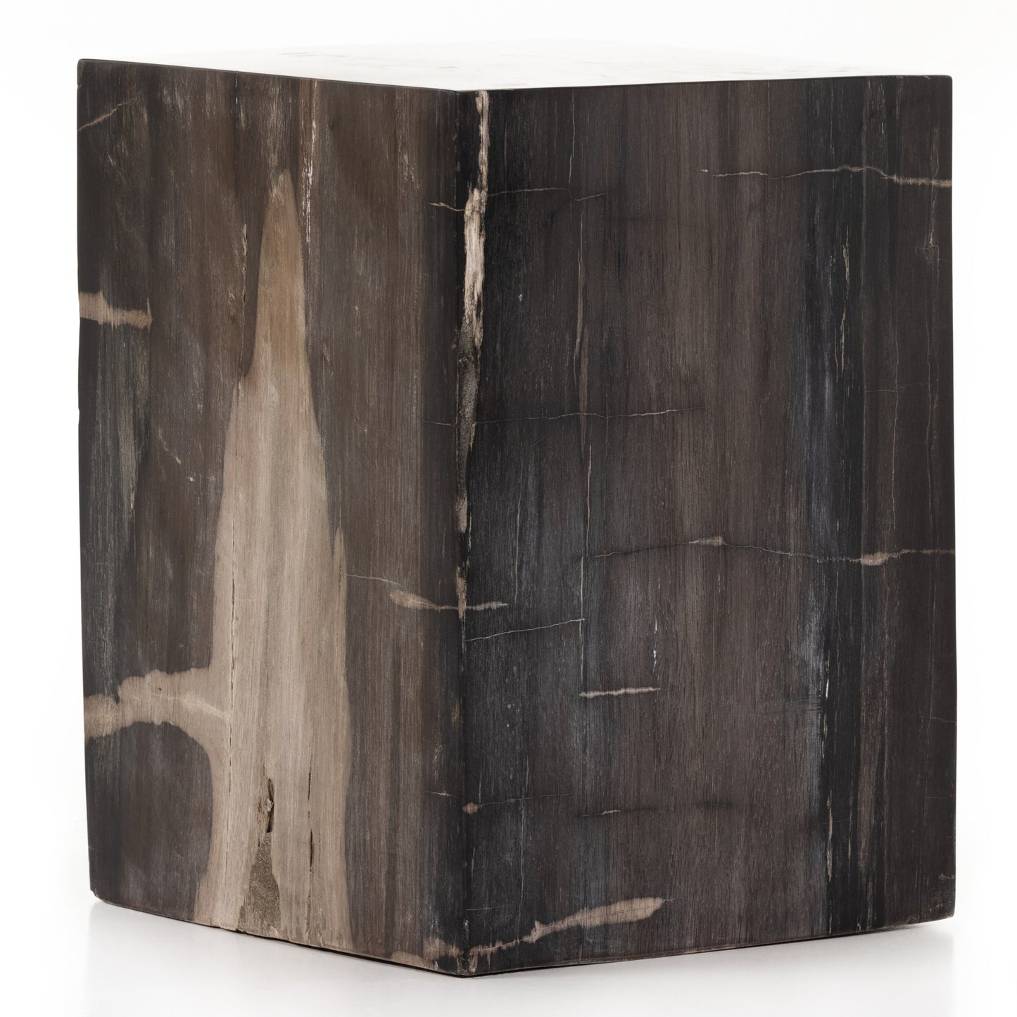 Buck end table-dark petrified wood