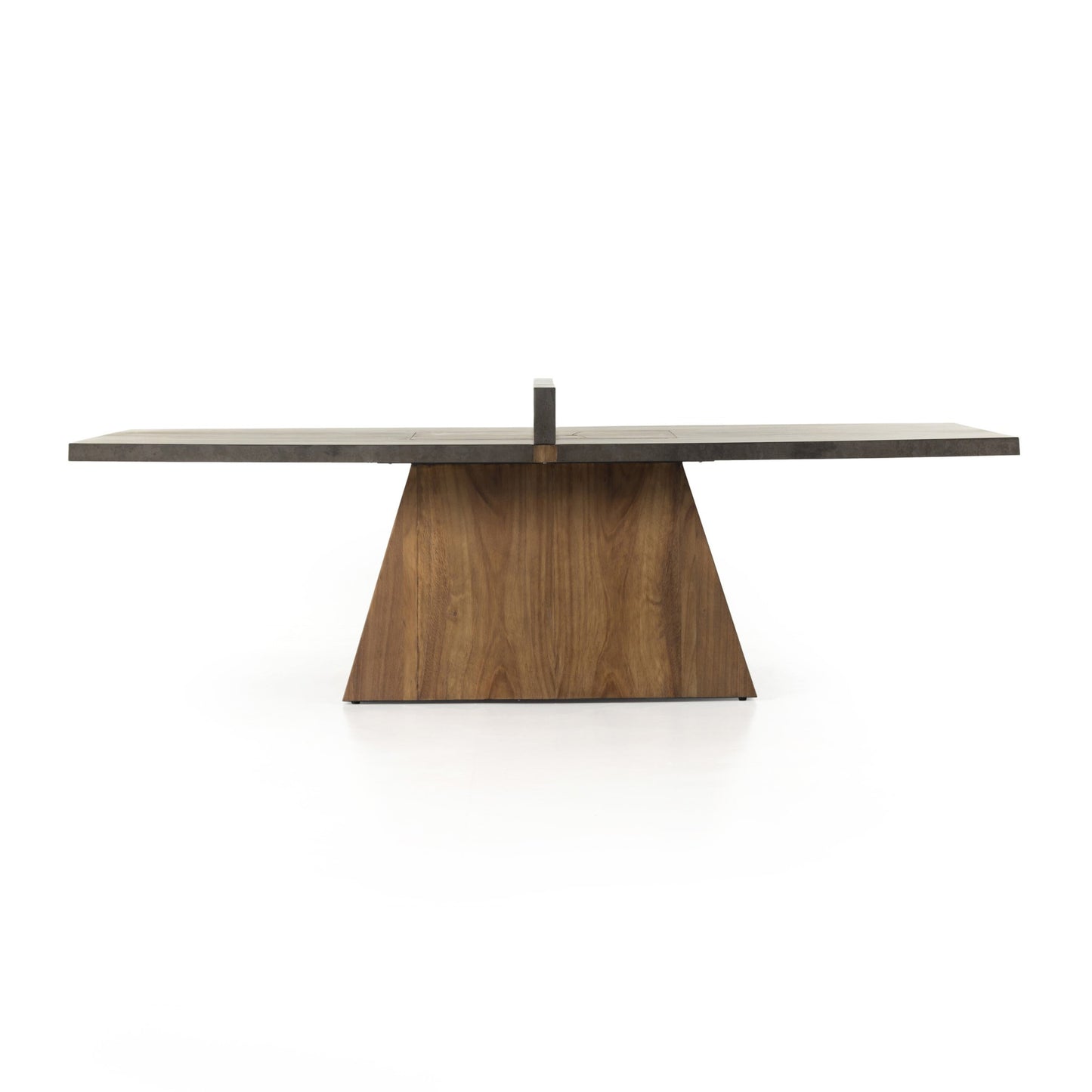 Ping pong table: natural brown guanacaste-aged metal-light natural