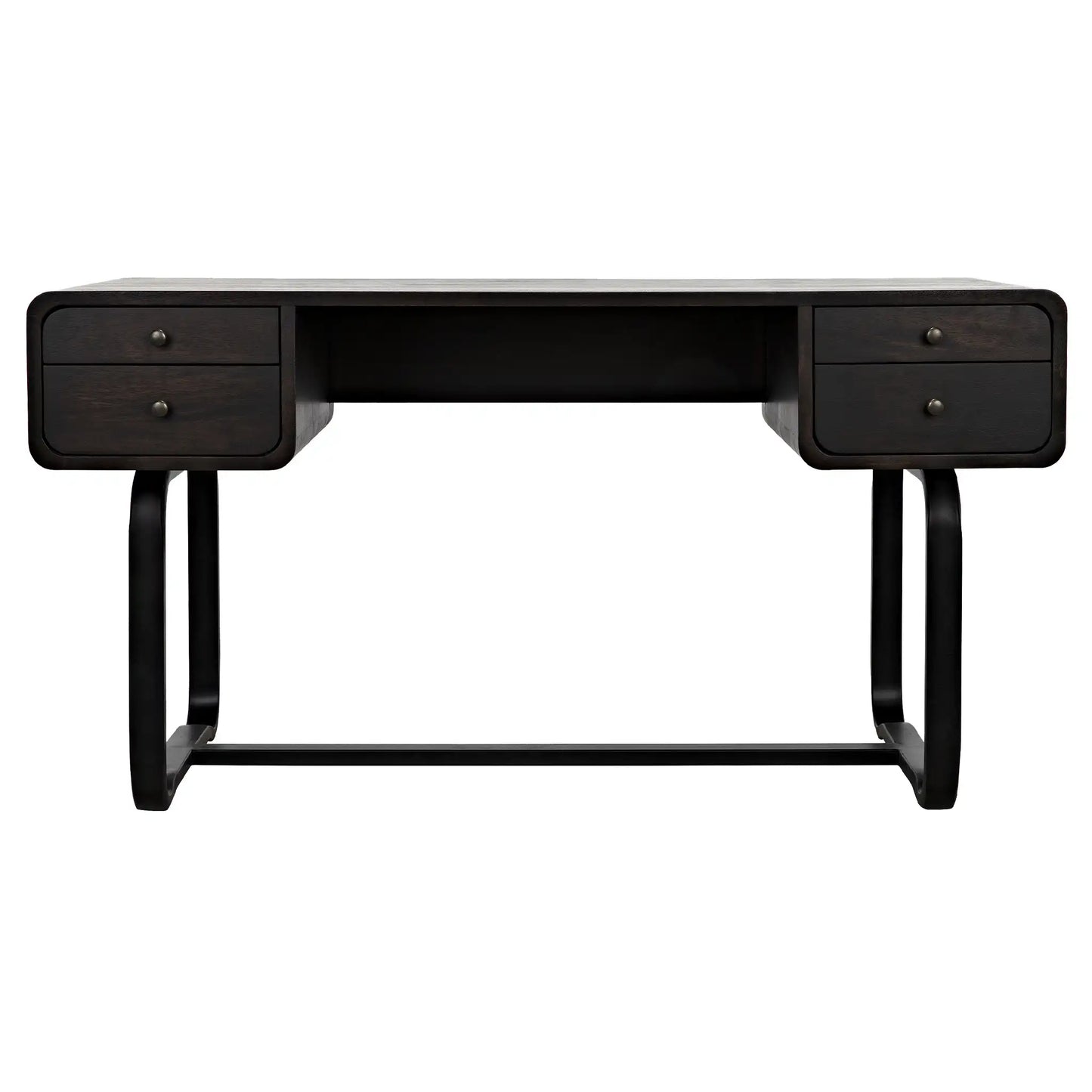 Voltes desk, ebony walnut with black steel