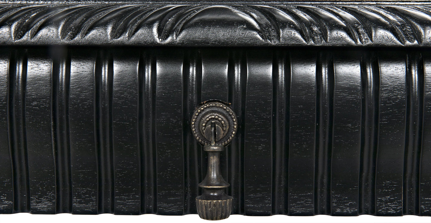 Portuguese desk, hand rubbed black