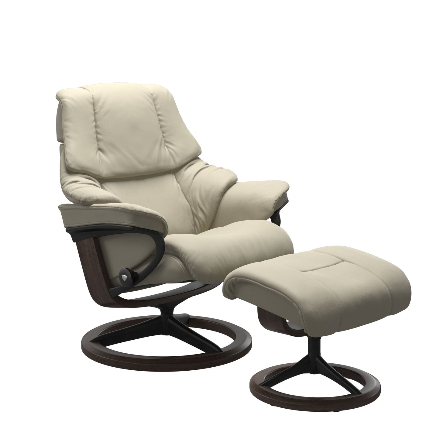 Stressless® reno (l) signature base recliner with ottoman