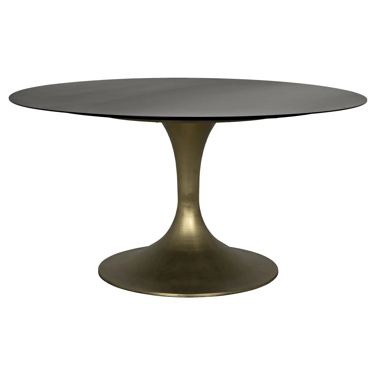 Herno table, steel with brass finished base