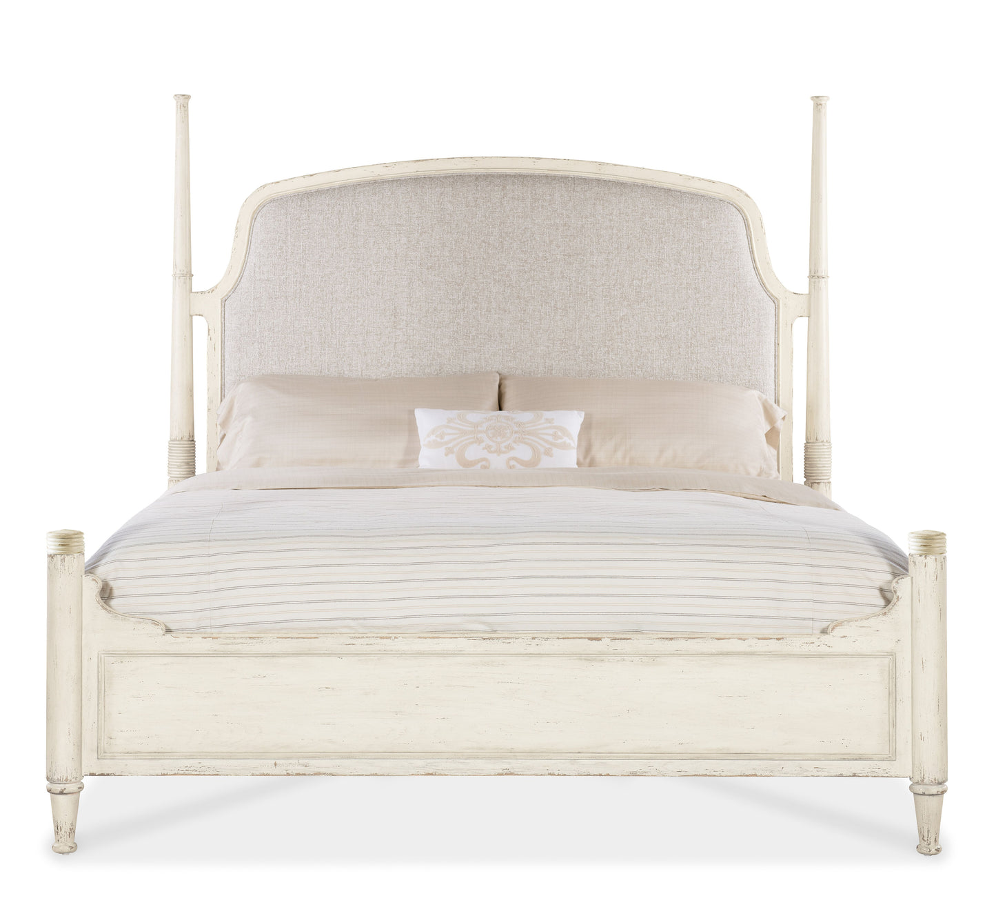 Americana queen upholstered poster bed