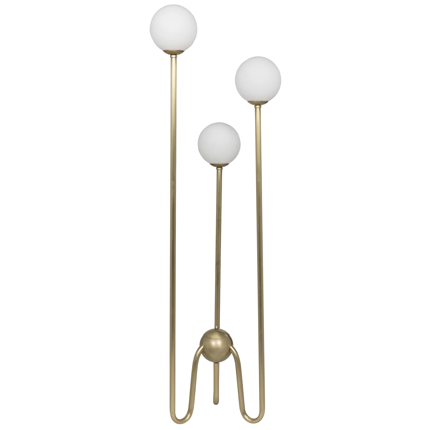 Seafield floor lamp, antique brass and glass