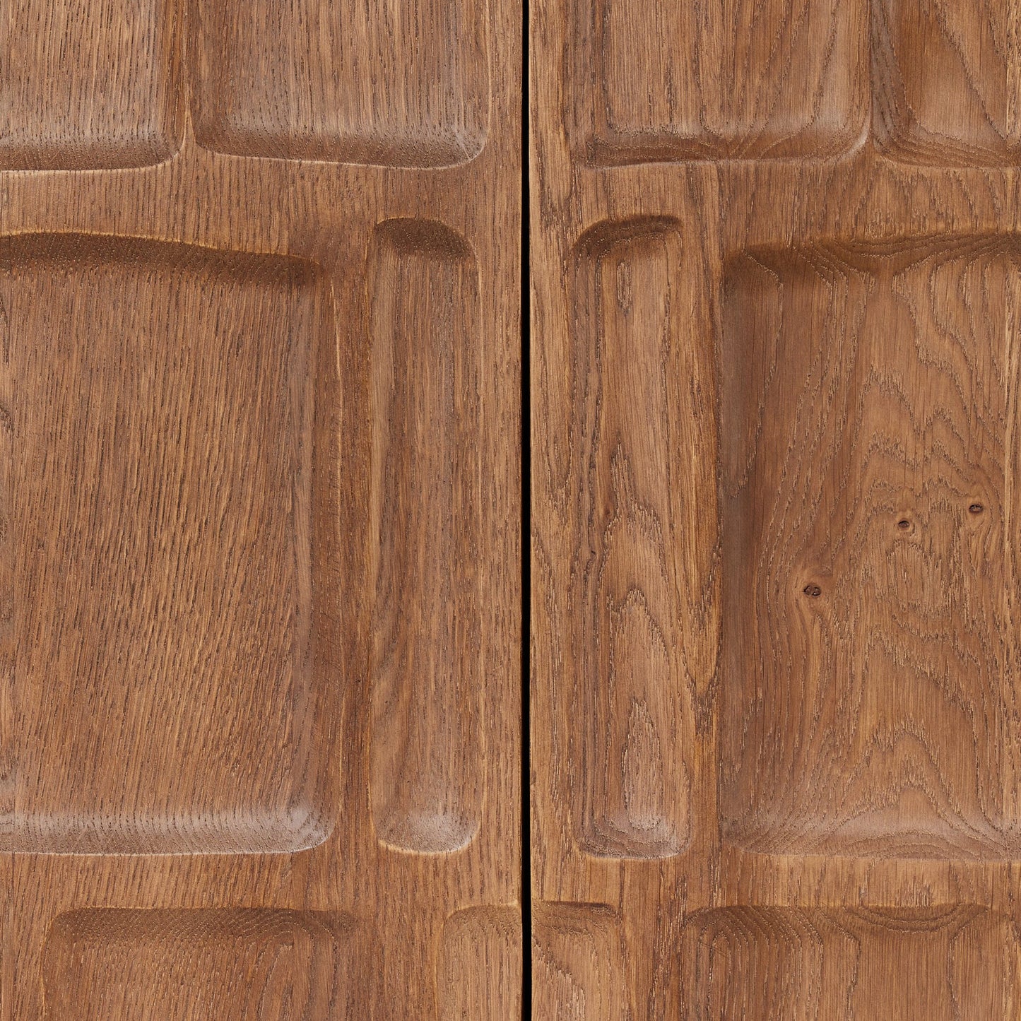 Ezri cabinet: cocoa oak-carved cocoa oak