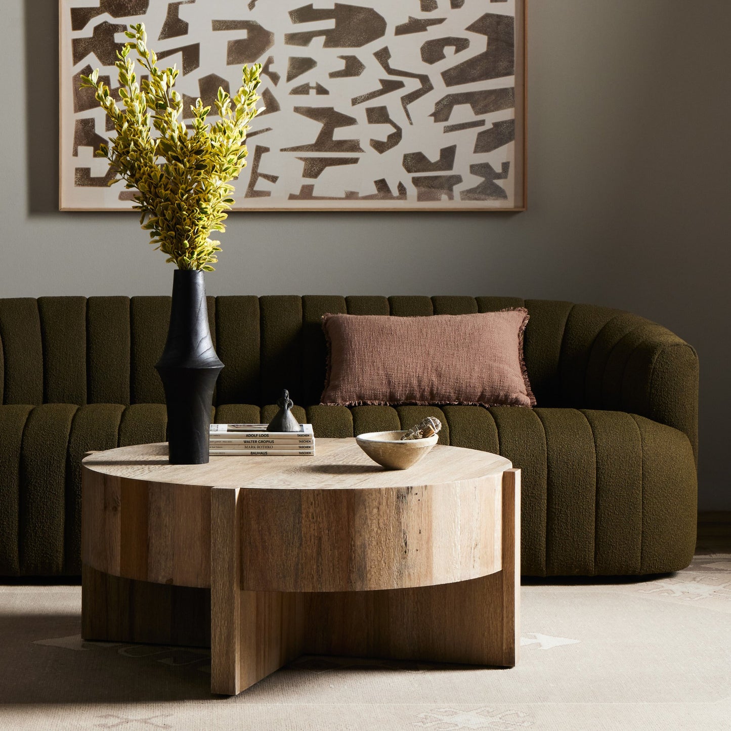 Bingham coffee table-rustic oak veneer