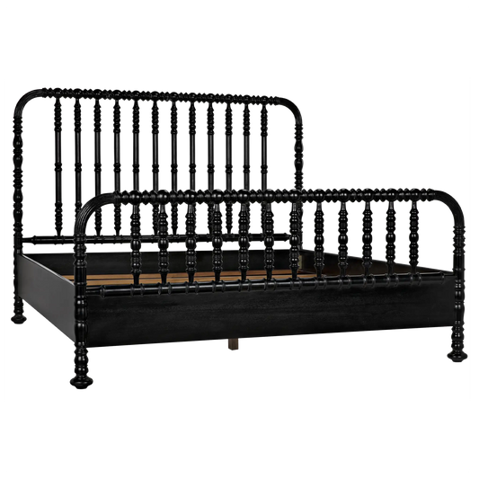 Bachelor bed, eastern king, hand rubbed black