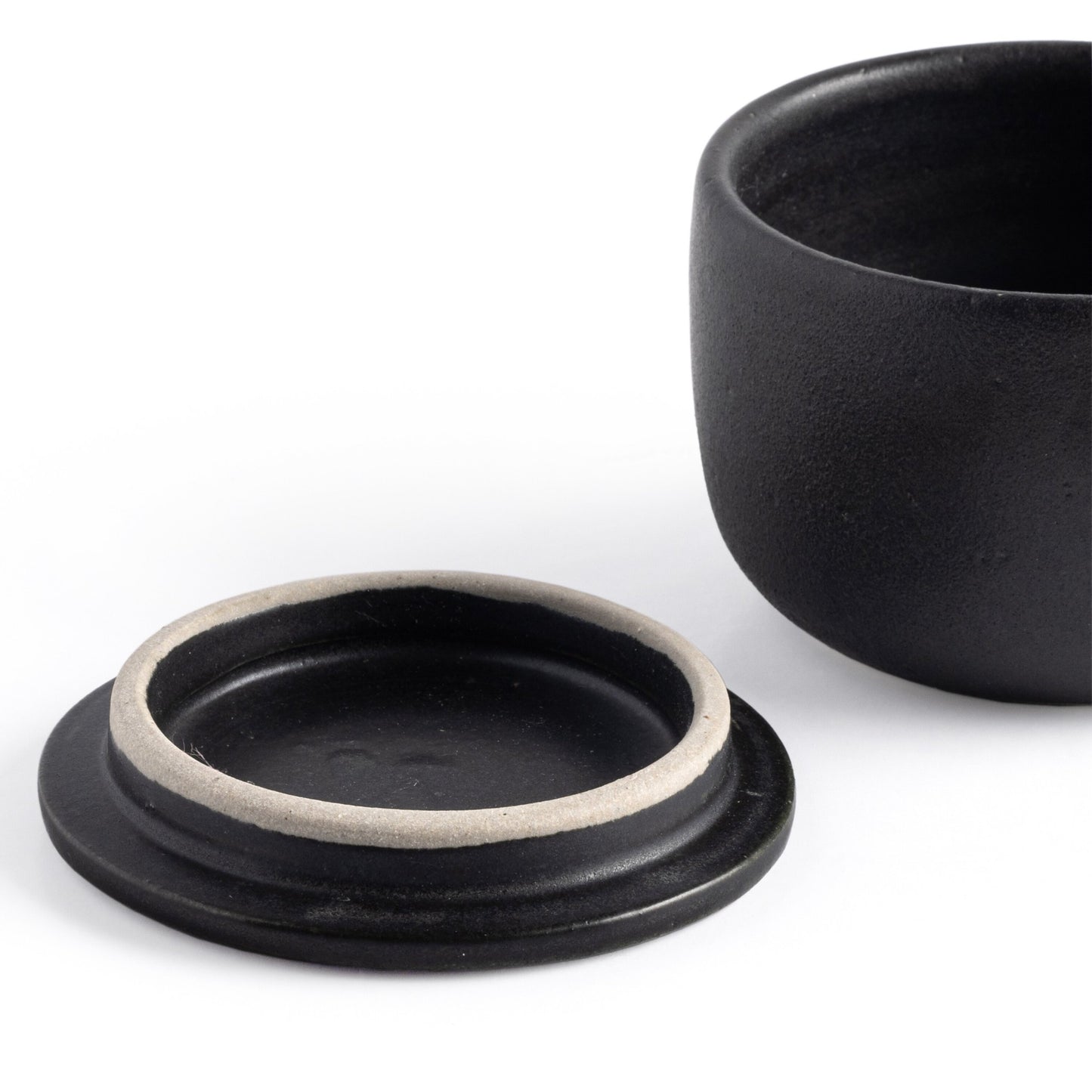 Nelo salt jar, set of 2-matte black