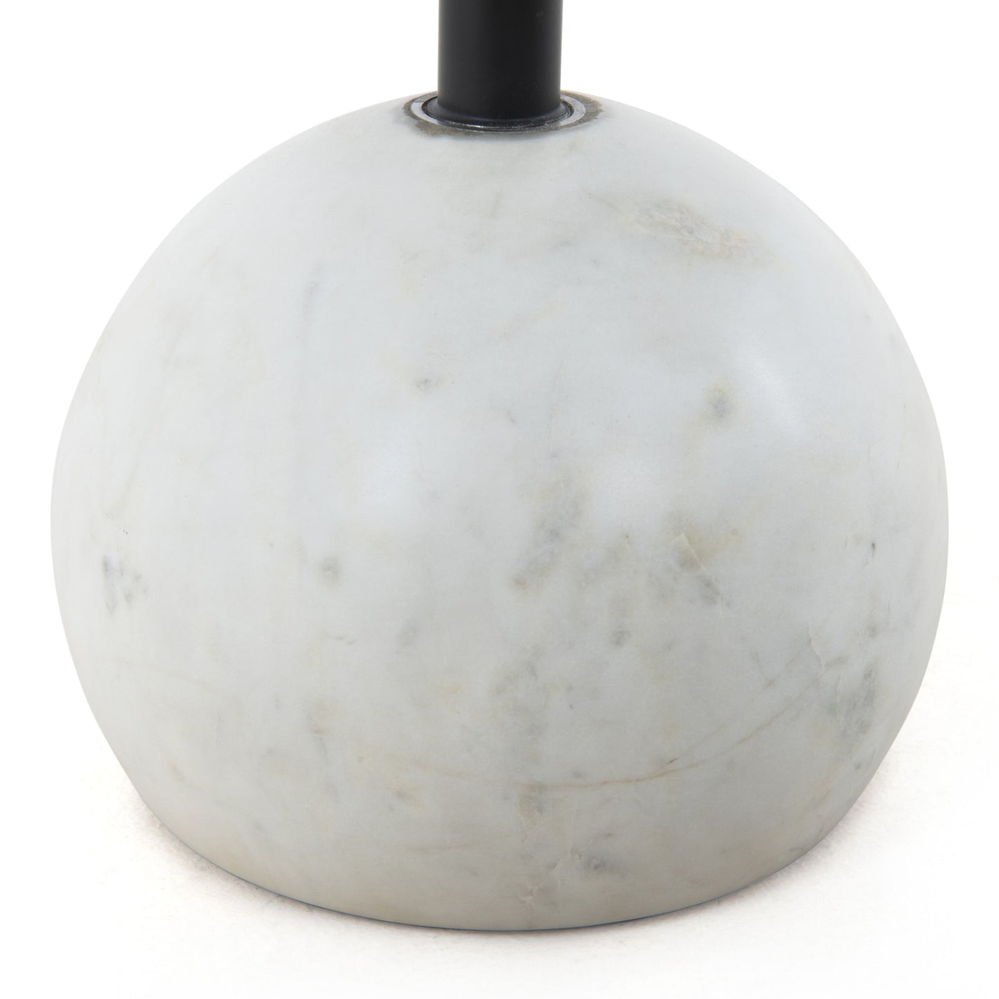 Viola accent table: polished white marble-dark kettle black