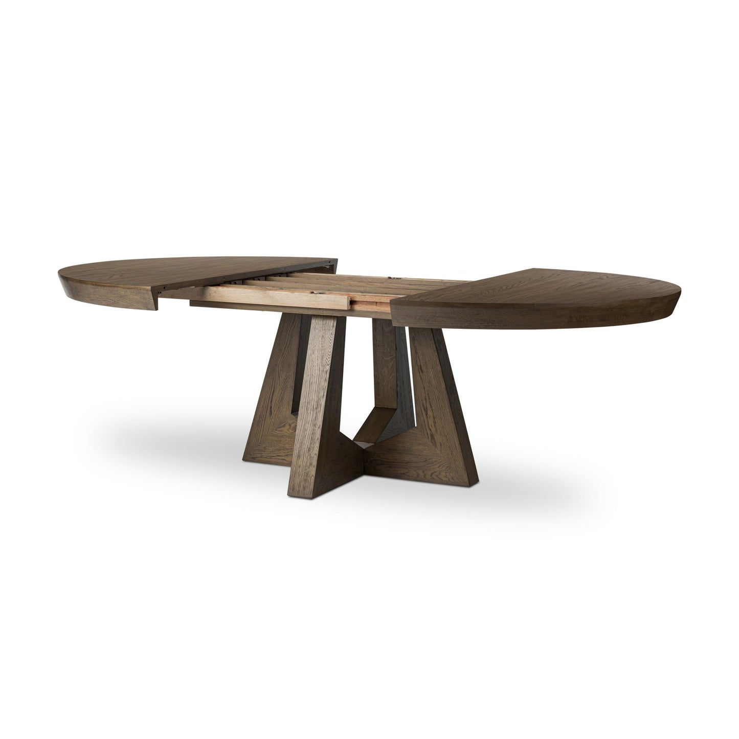 Zelda round extension dining table: fawn oak veneer-fawn oak