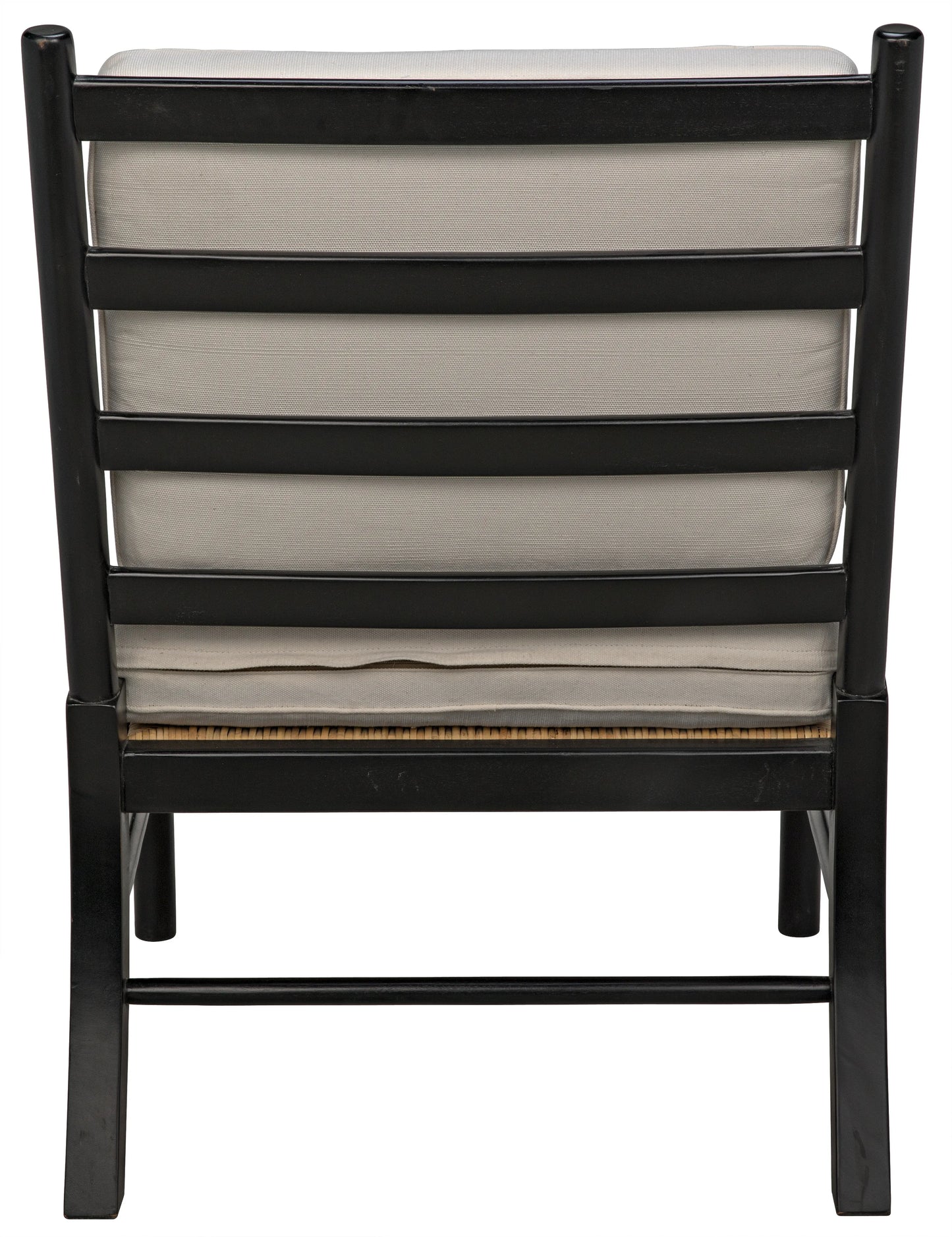 Kevin chair with rattan, hand rubbed black