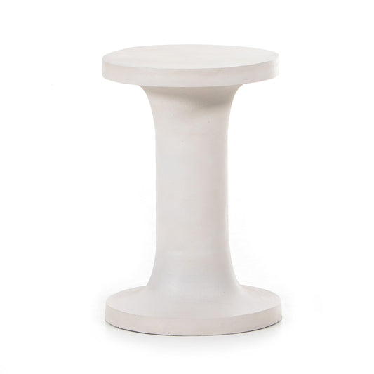 Gino end table-textured matte white