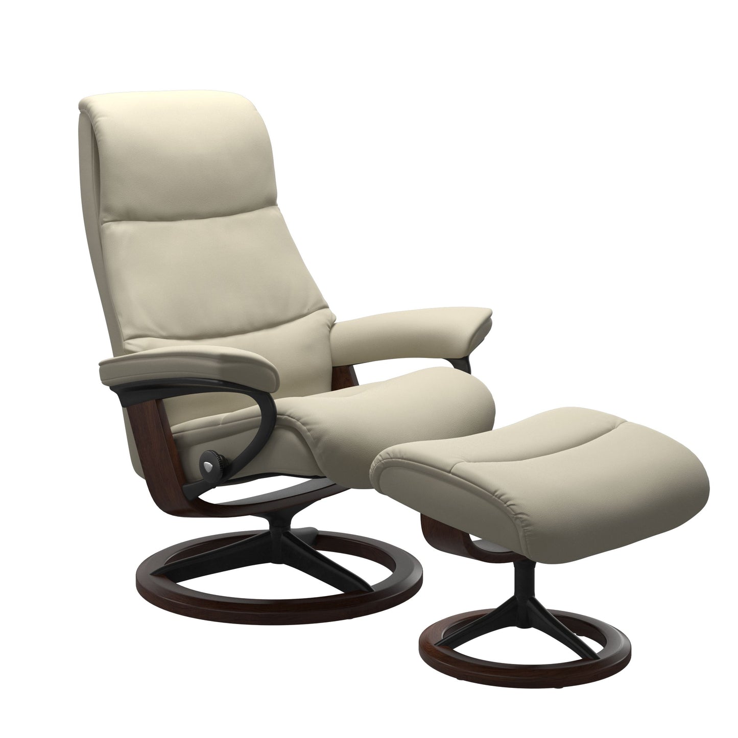 Stressless® view (m) signature base recliner with ottoman