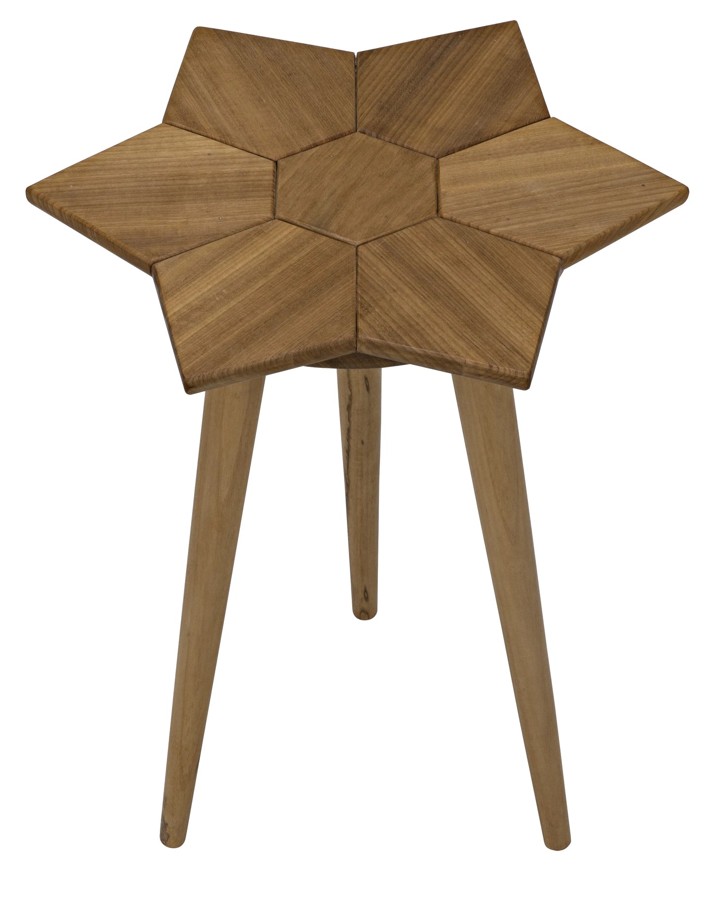 Petal side table, gold teak