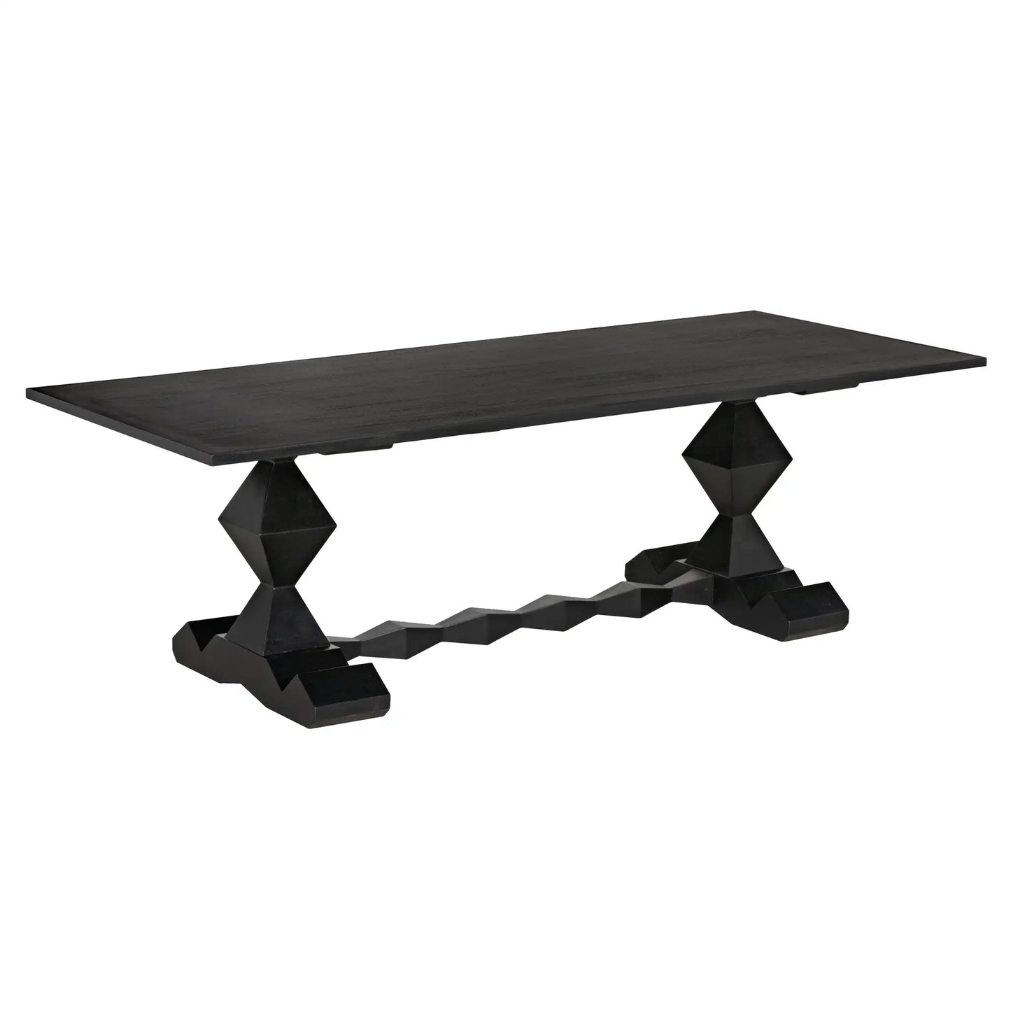 Madeira dining table, hand rubbed black