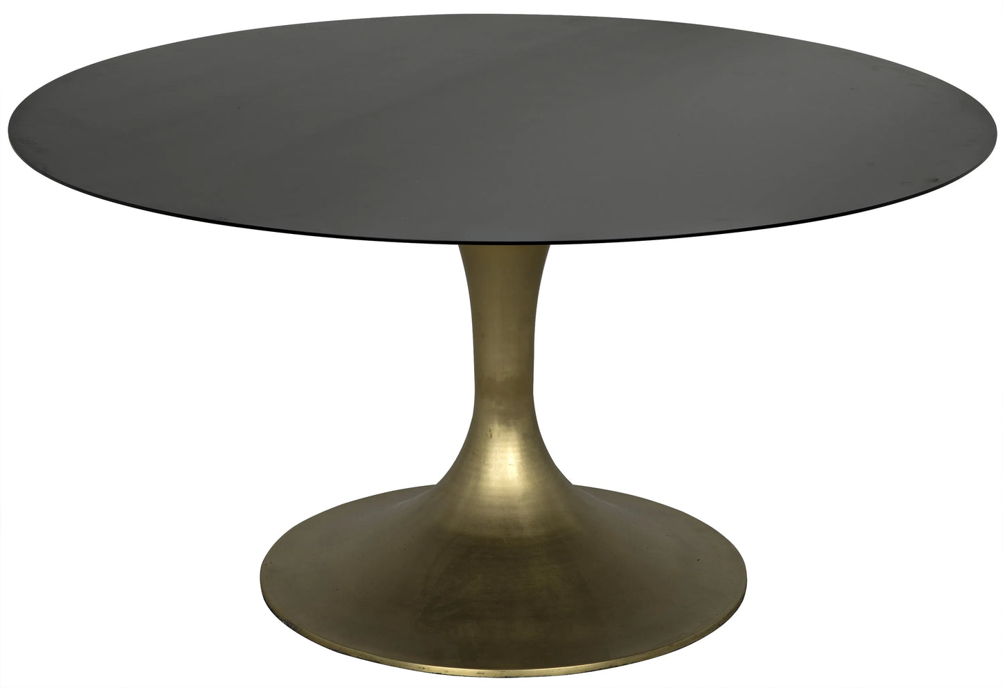 Herno table, steel with brass finished base