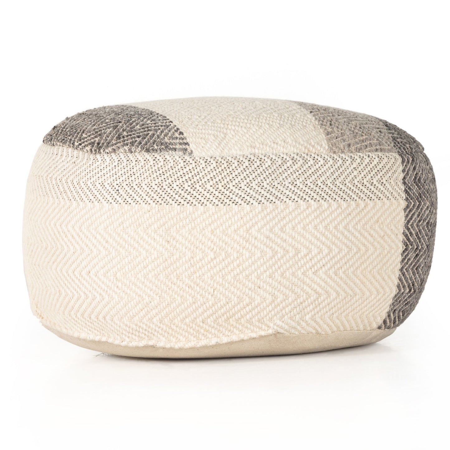 Color block floor cushion-brown, cream