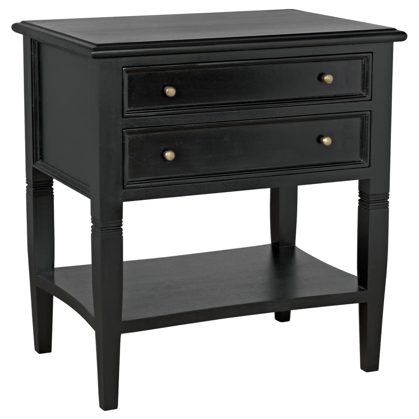 Oxford 2-drawer side table, hand rubbed black