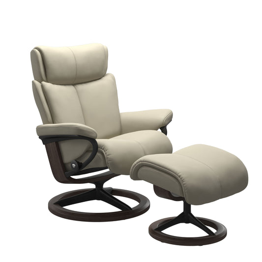 Stressless® magic (l) signature base recliner with ottoman