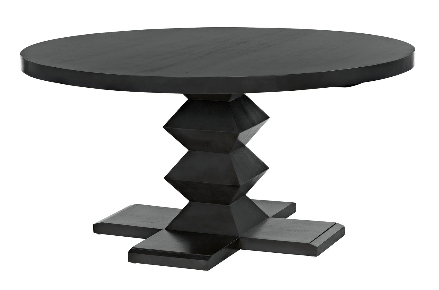 Zig-zag dining table, 60" diameter, pale