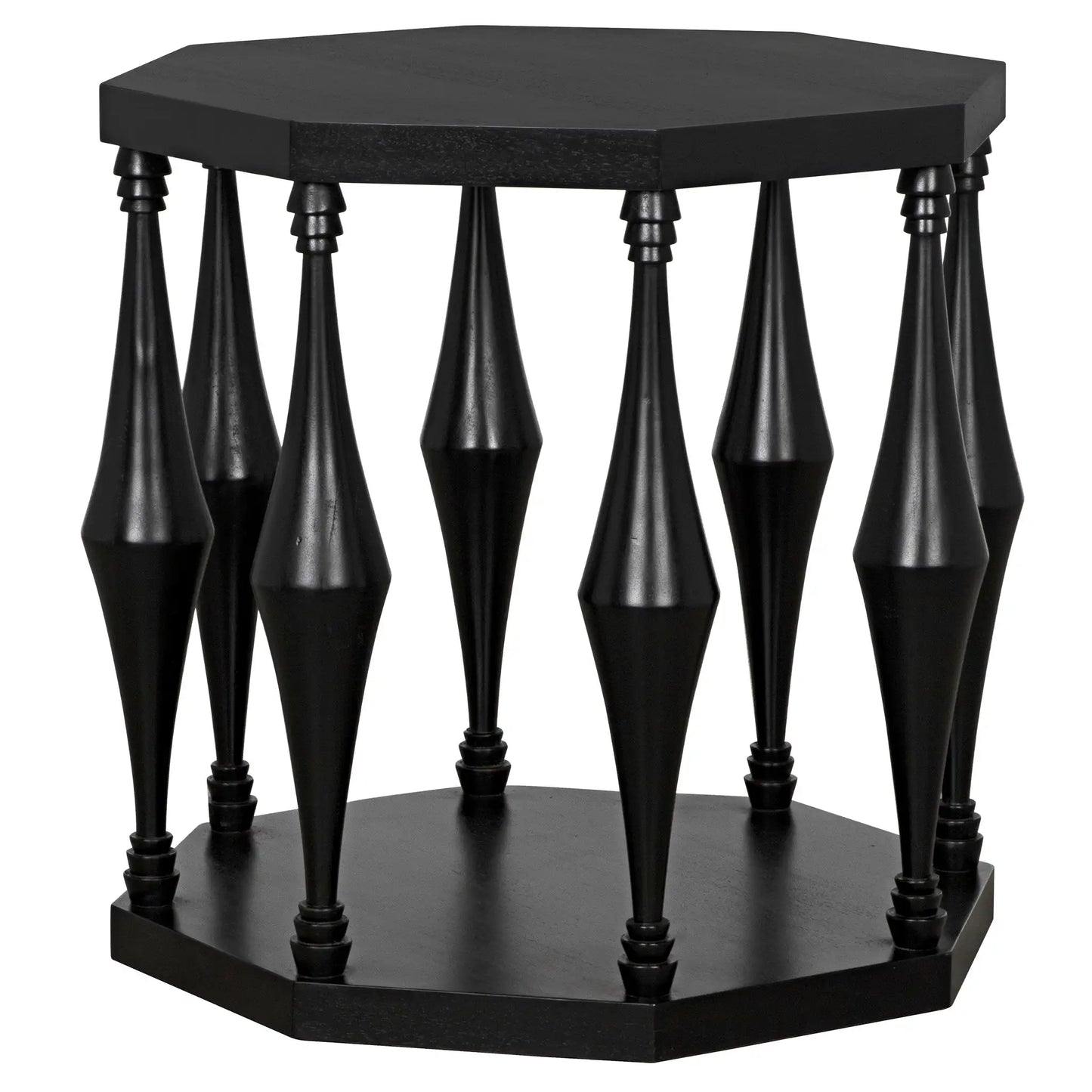 Marceo side table, hand rubbed black