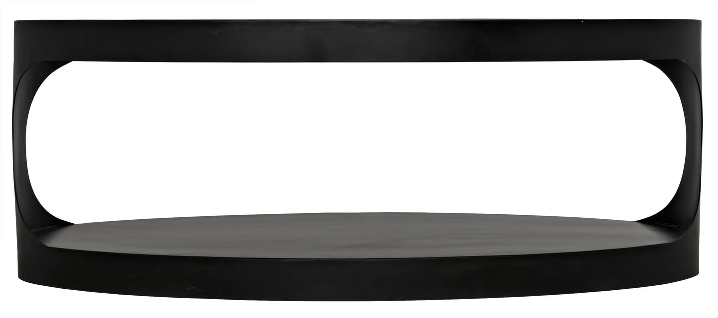 Eclipse oval coffee table, black steel