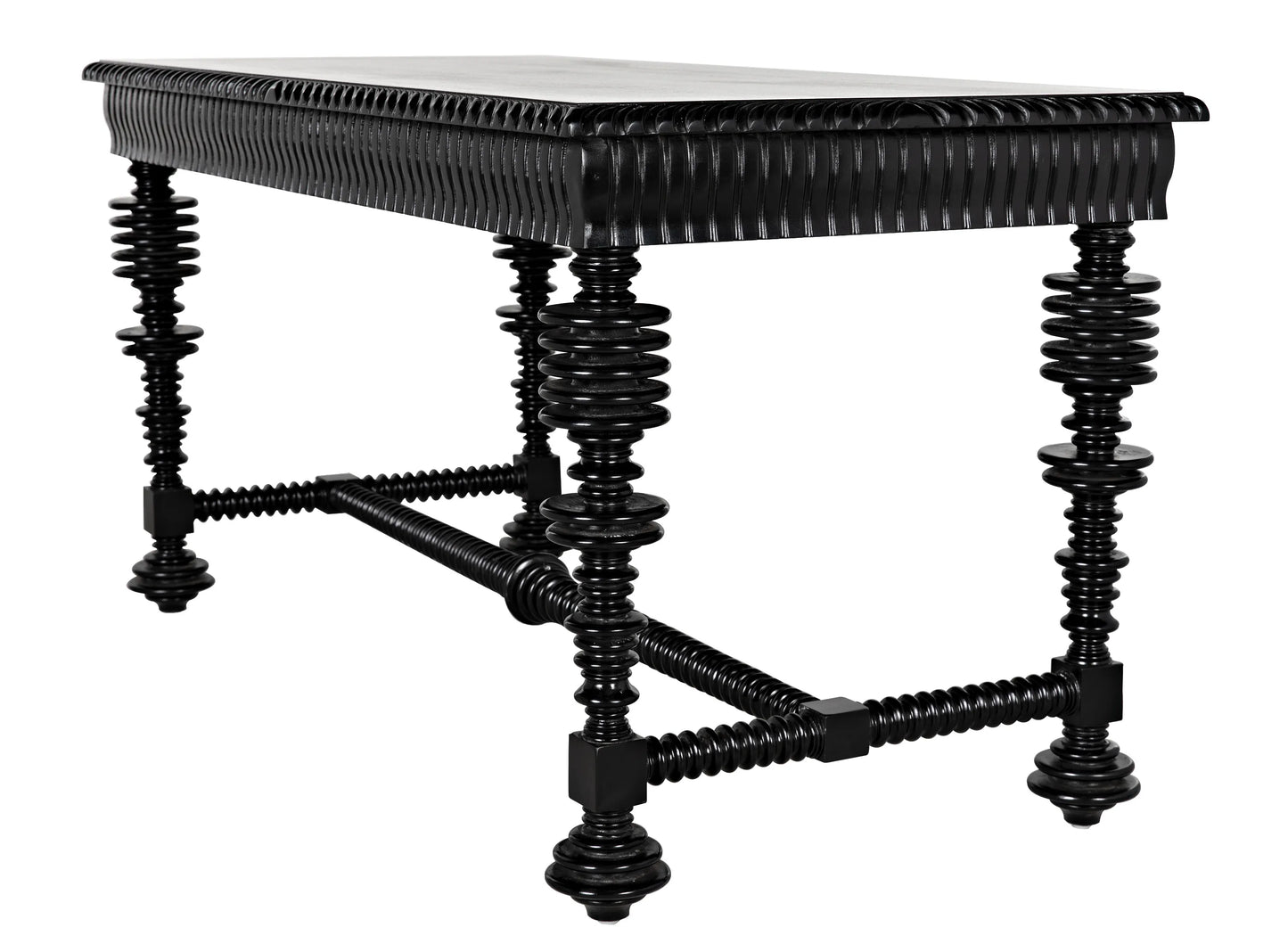 Portuguese desk, hand rubbed black