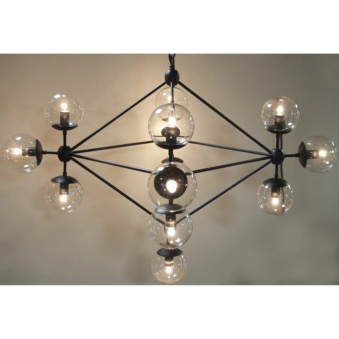 Pluto chandelier, small, black steel