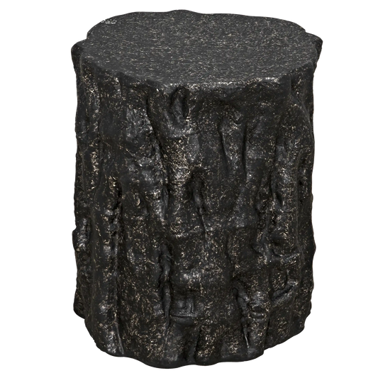 Damono stool/side table, black fiber cement