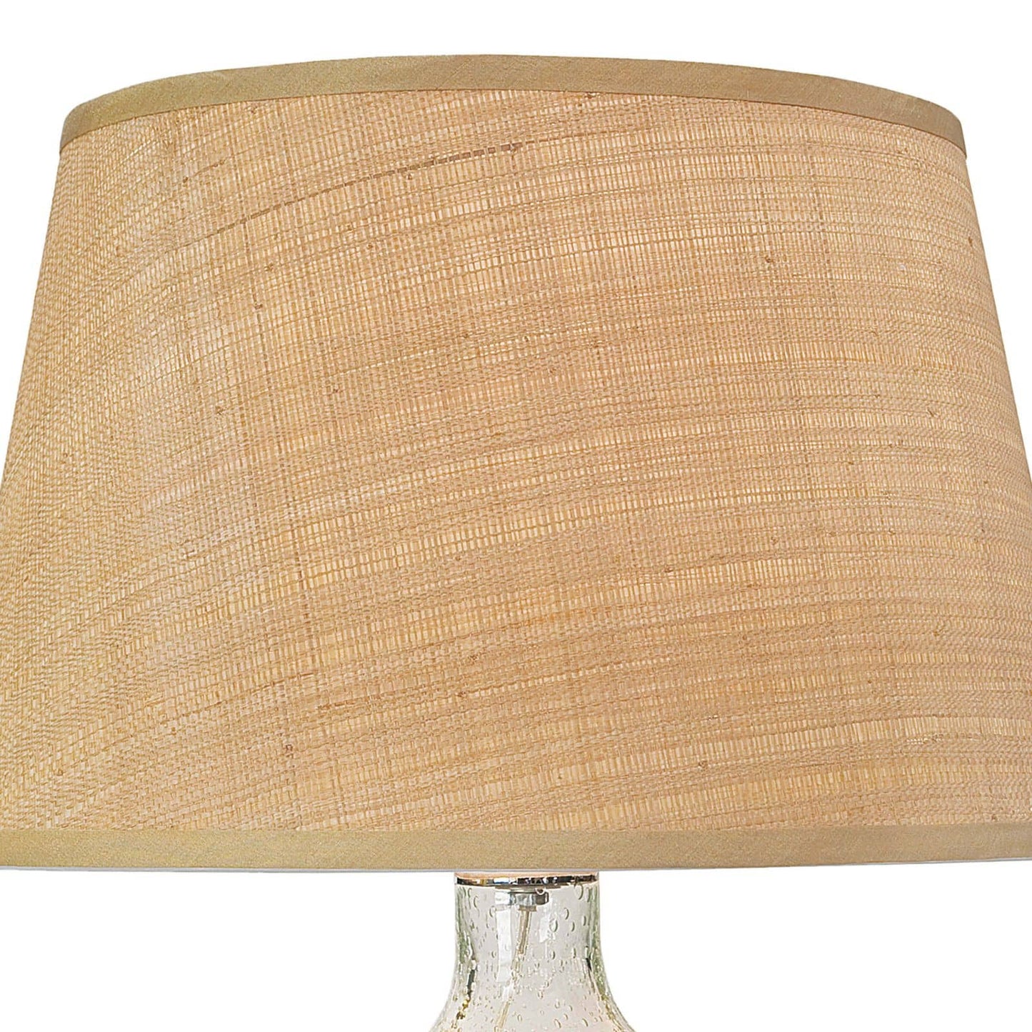 Seeded oval glass table lamp