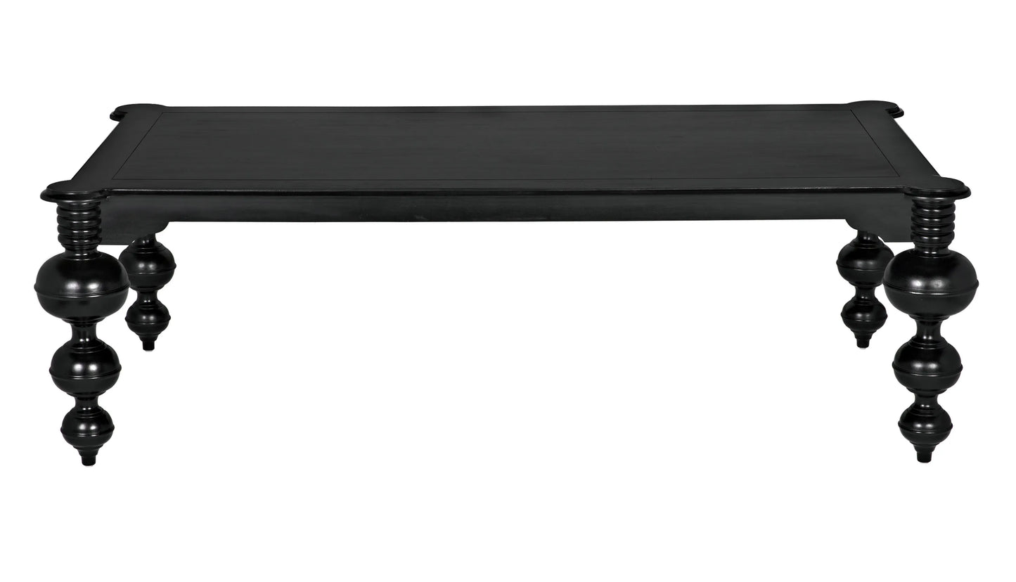 Claudio dining table, hand rubbed black