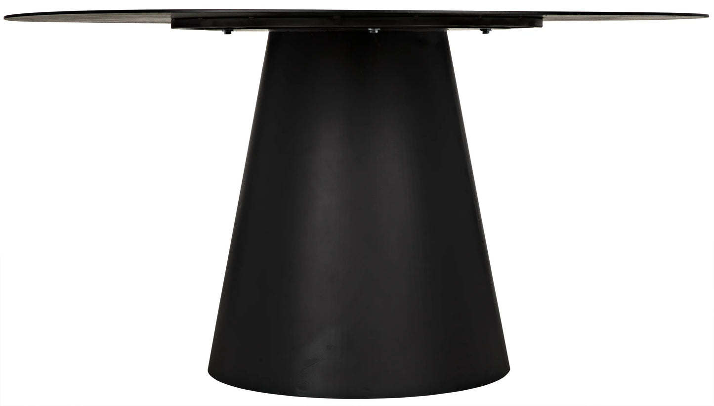 Vesuvius dining table, black steel